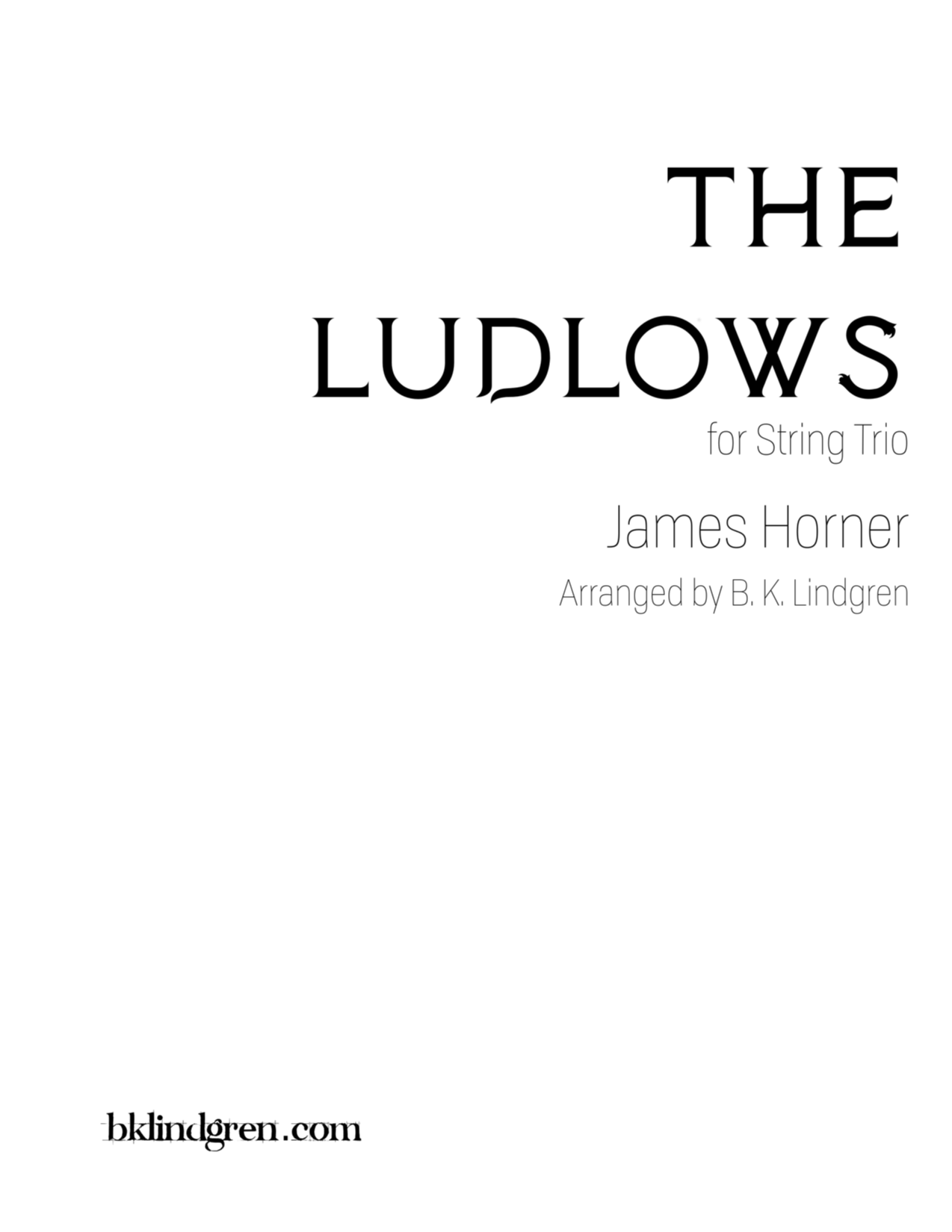 The Ludlows by James Horner – for String Trio